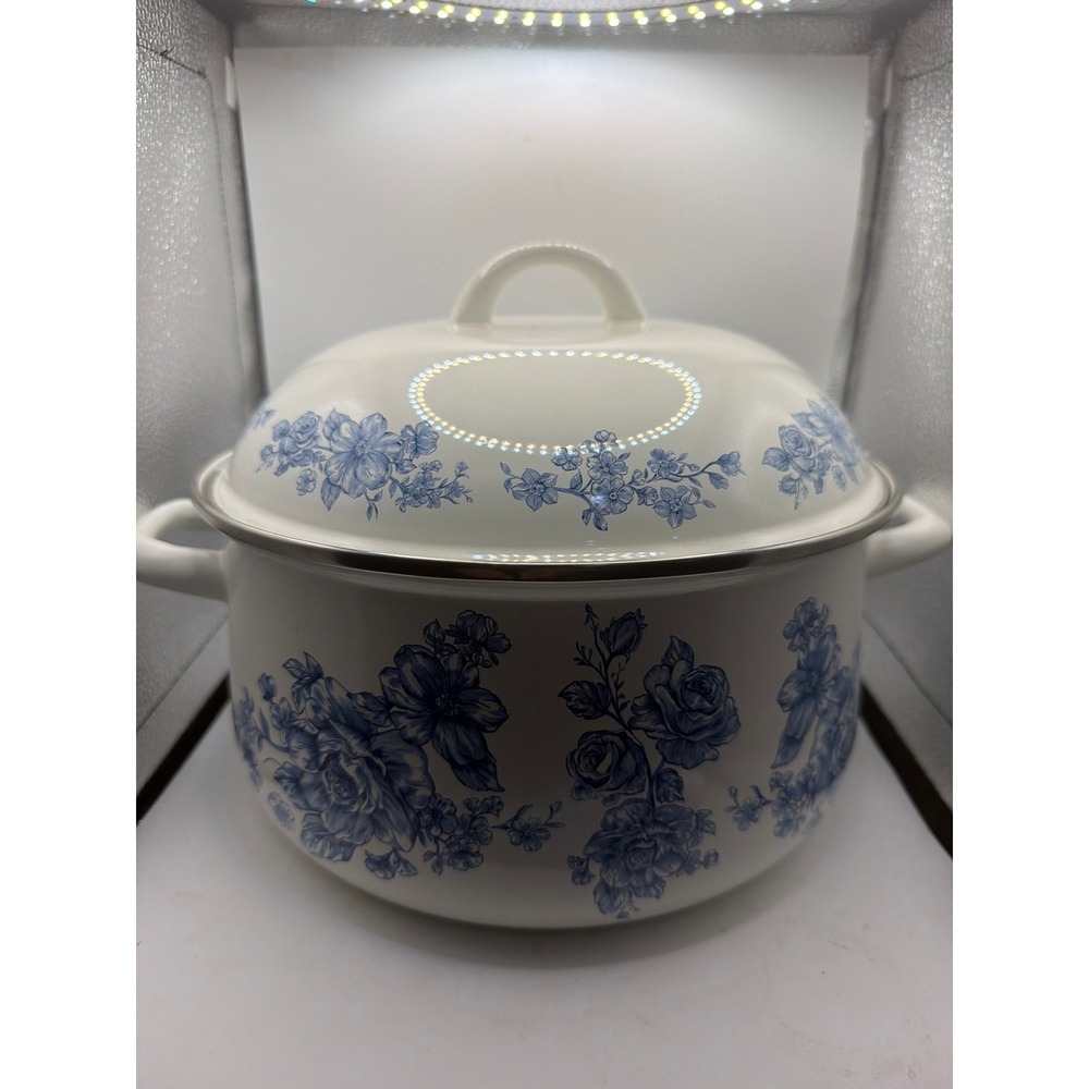 Pioneer Woman ~ AGATHA BLUE ~ 4 Quart Dutch Oven ~ Enamel On Steel Finish